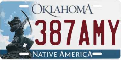 OK license plate 387AMY