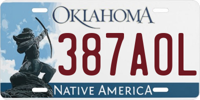 OK license plate 387AOL
