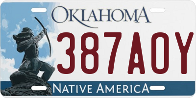 OK license plate 387AOY
