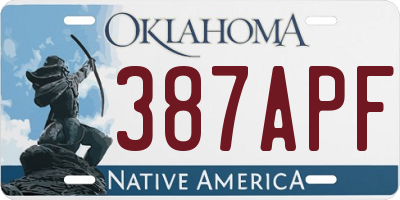 OK license plate 387APF