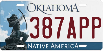 OK license plate 387APP