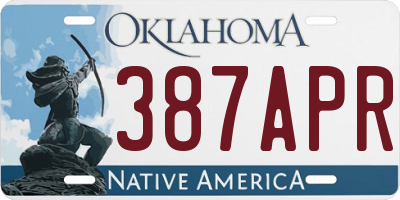 OK license plate 387APR