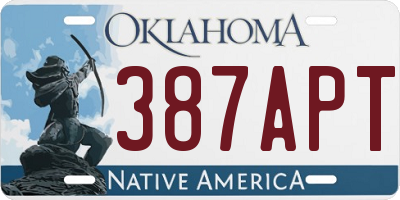 OK license plate 387APT
