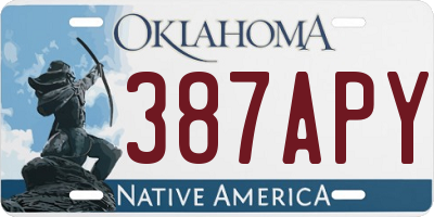 OK license plate 387APY