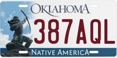 OK license plate 387AQL