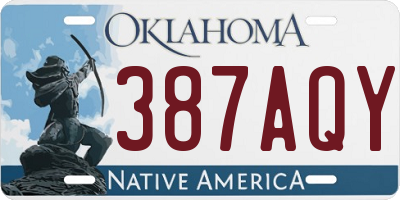 OK license plate 387AQY