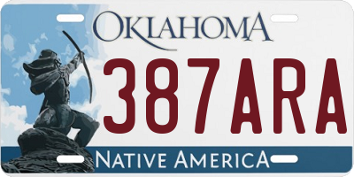 OK license plate 387ARA
