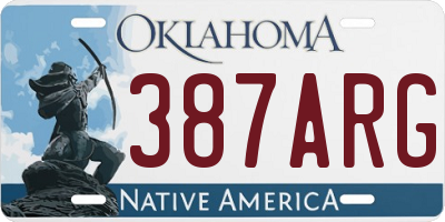 OK license plate 387ARG