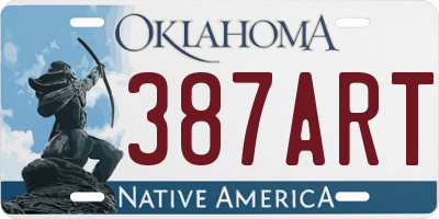 OK license plate 387ART