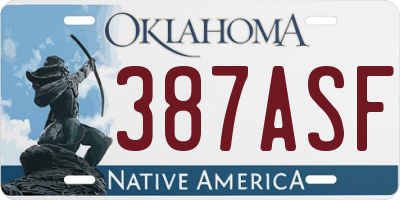OK license plate 387ASF