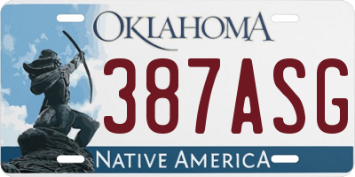 OK license plate 387ASG