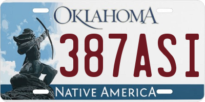 OK license plate 387ASI