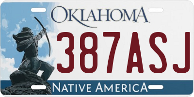 OK license plate 387ASJ