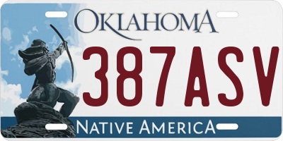 OK license plate 387ASV