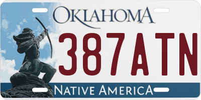 OK license plate 387ATN