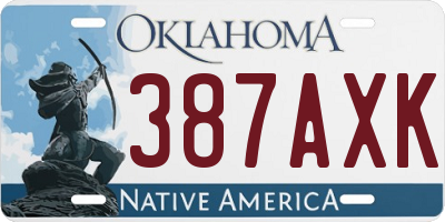 OK license plate 387AXK