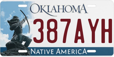 OK license plate 387AYH