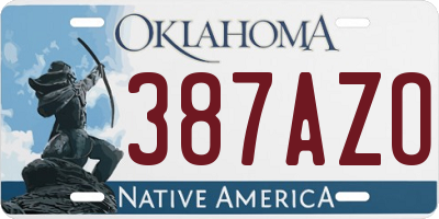OK license plate 387AZO