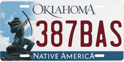 OK license plate 387BAS