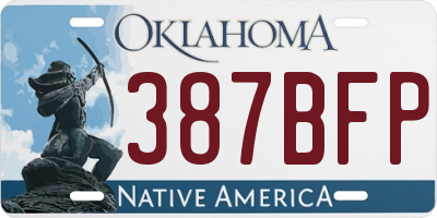 OK license plate 387BFP