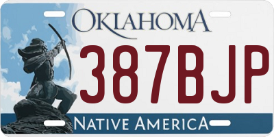 OK license plate 387BJP