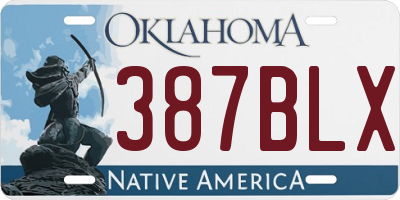 OK license plate 387BLX