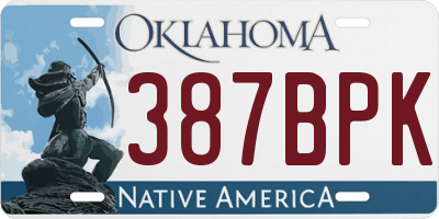 OK license plate 387BPK