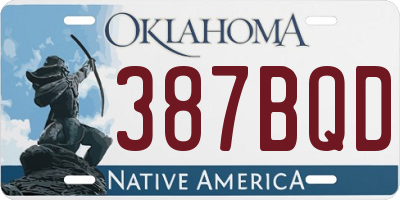 OK license plate 387BQD