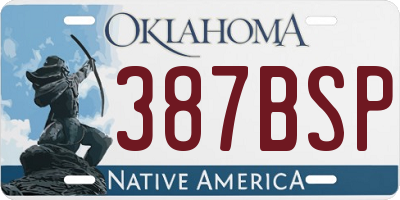 OK license plate 387BSP