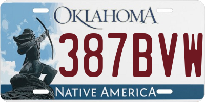 OK license plate 387BVW