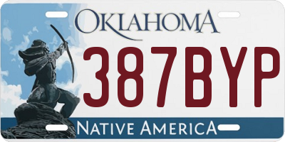 OK license plate 387BYP