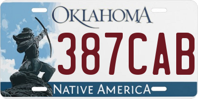 OK license plate 387CAB