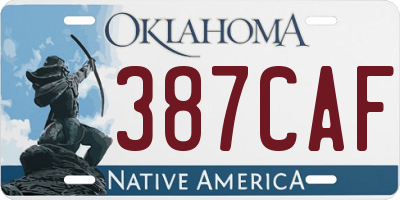 OK license plate 387CAF