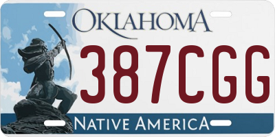 OK license plate 387CGG