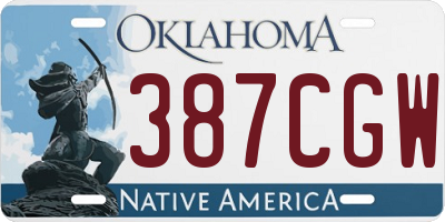 OK license plate 387CGW