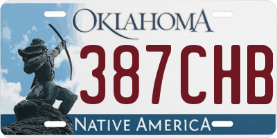 OK license plate 387CHB