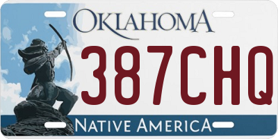 OK license plate 387CHQ
