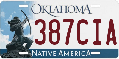 OK license plate 387CIA