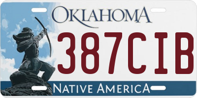 OK license plate 387CIB