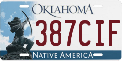 OK license plate 387CIF