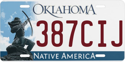 OK license plate 387CIJ