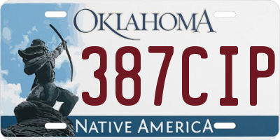 OK license plate 387CIP
