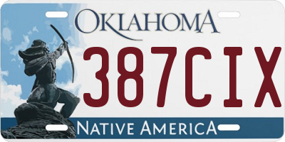 OK license plate 387CIX