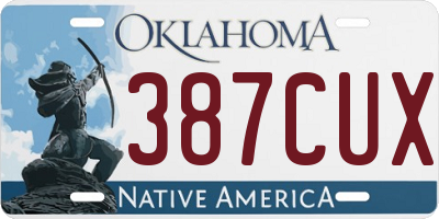 OK license plate 387CUX