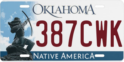 OK license plate 387CWK