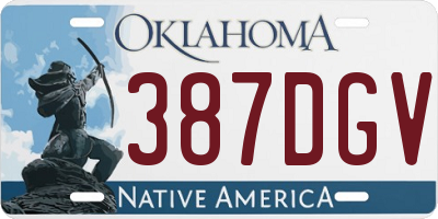 OK license plate 387DGV