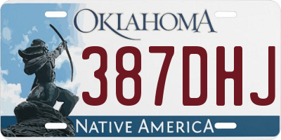 OK license plate 387DHJ