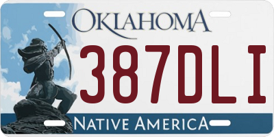 OK license plate 387DLI