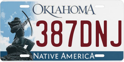 OK license plate 387DNJ