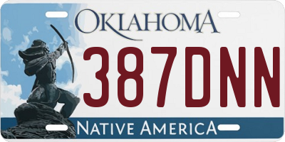 OK license plate 387DNN
